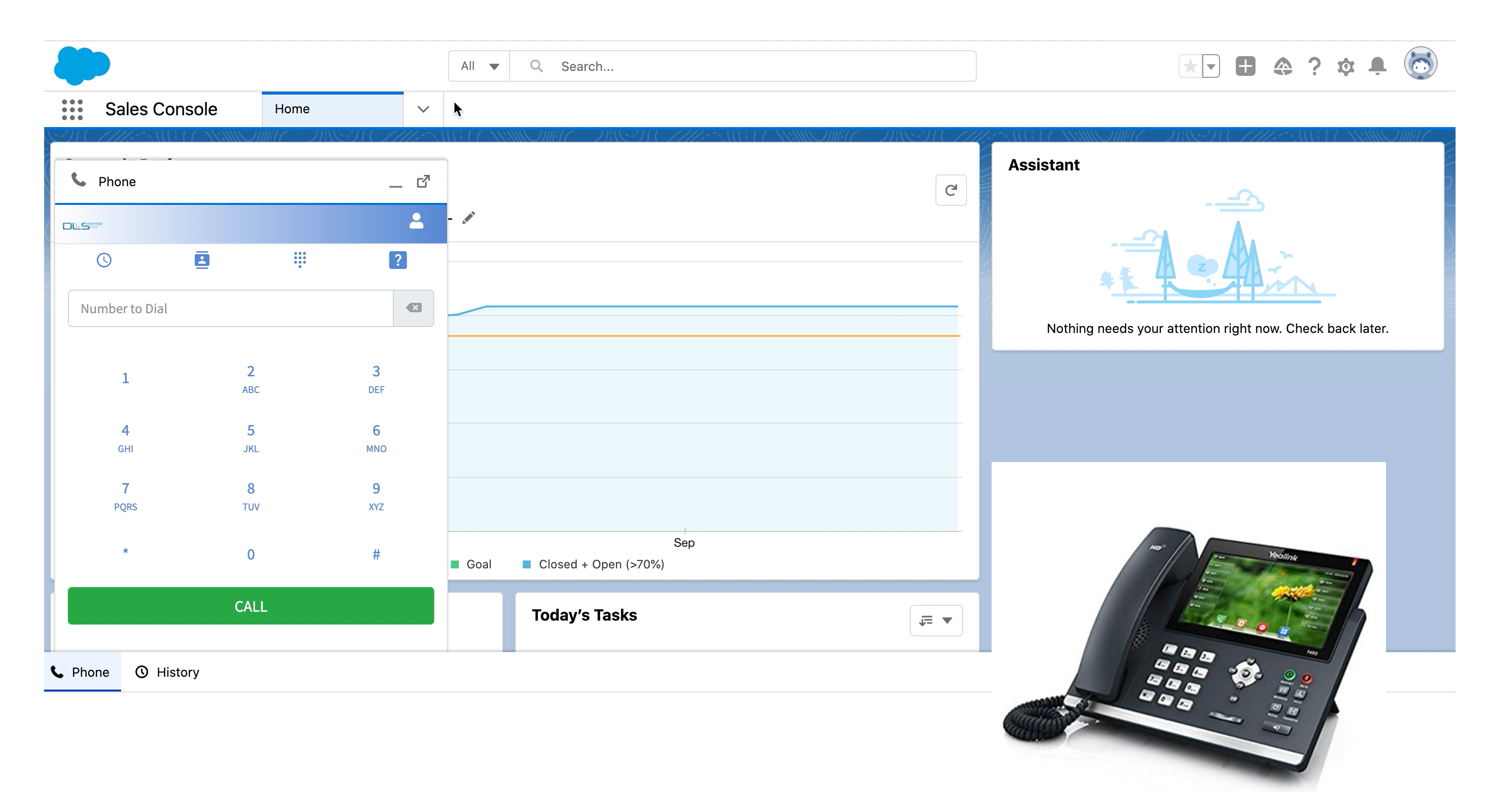 Salesforce and DLS Hosted PBX Softphone